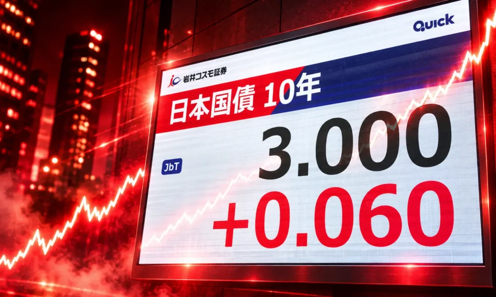 Japan 10-year yield touches 3 percent