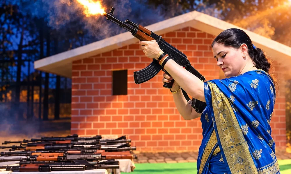 Ankita Sharma IPS AK-47 Shastra Puja Rajnandgaon video