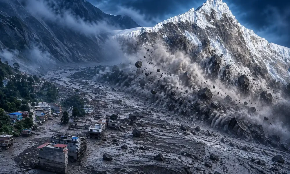 Budhi Gandaki rock avalanche Nepal flood Chamar Gorkha