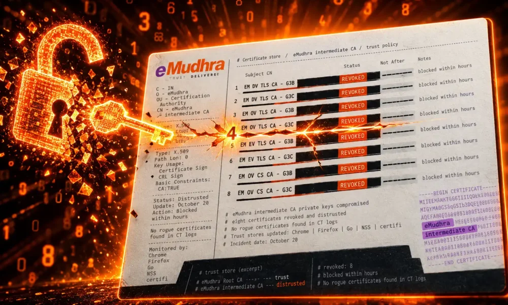 eMudhra CA private keys recovered from public certificates