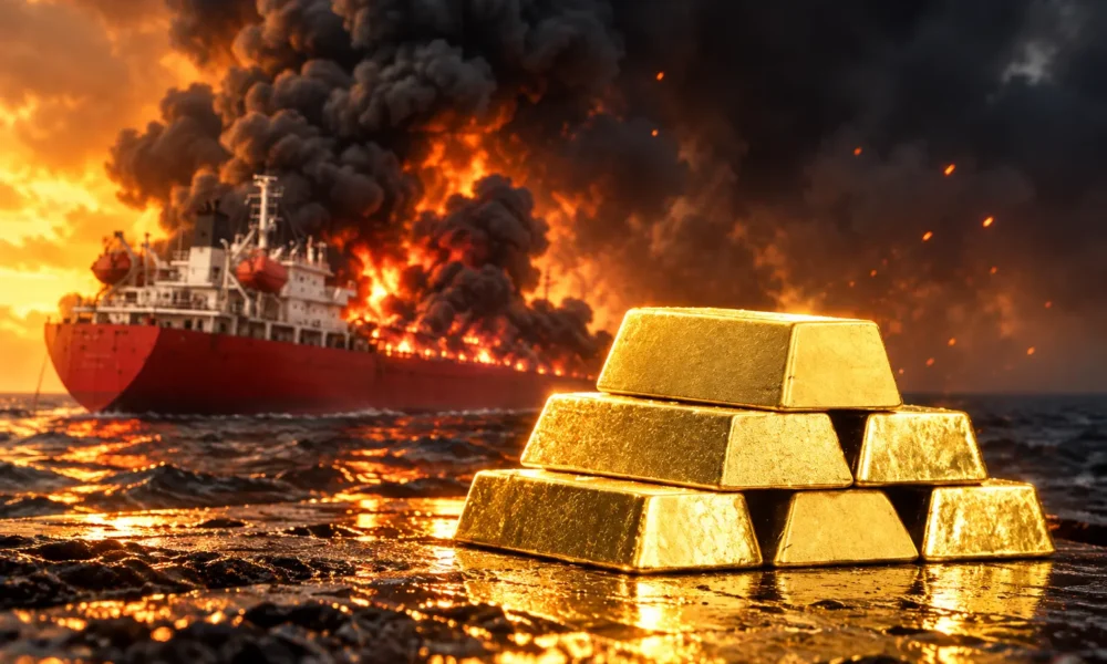 gold price falls under 4000 Hormuz oil shock