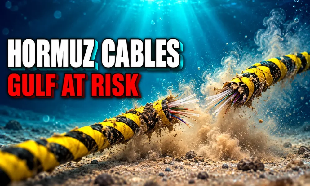Iran Hormuz undersea cables Gulf internet threat