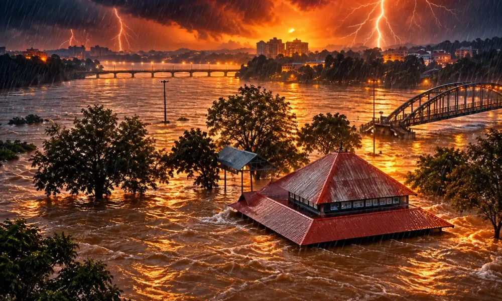 Kerala orange alert four districts heavy rain
