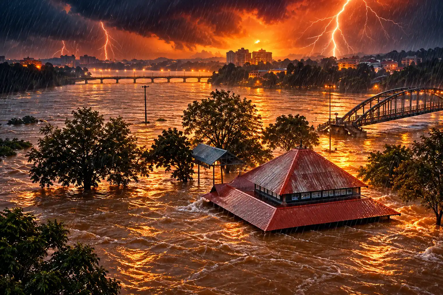 Kerala orange alert four districts heavy rain