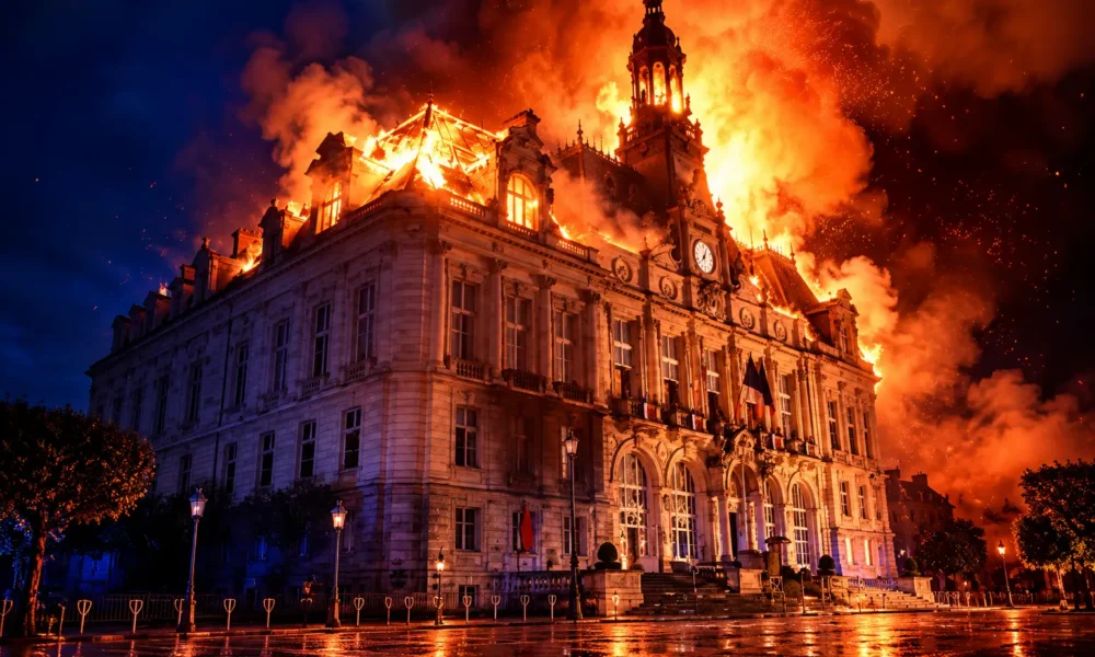 Limoges city hall fire France cost of living protests