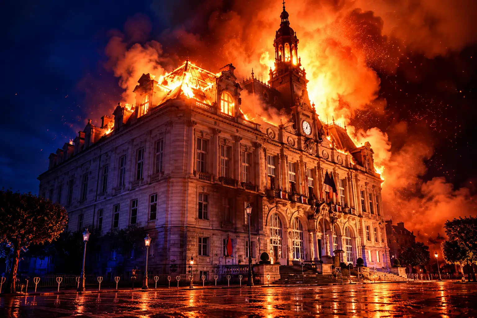 Limoges city hall fire France cost of living protests