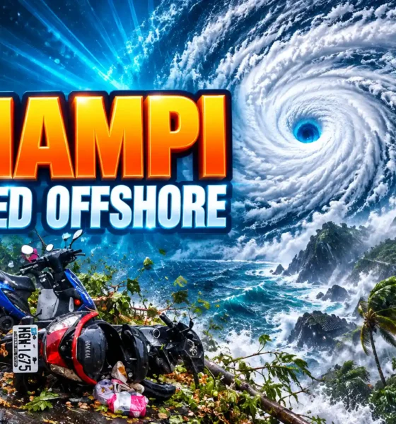 Typhoon Champi Taiwan loop injuries no landfall